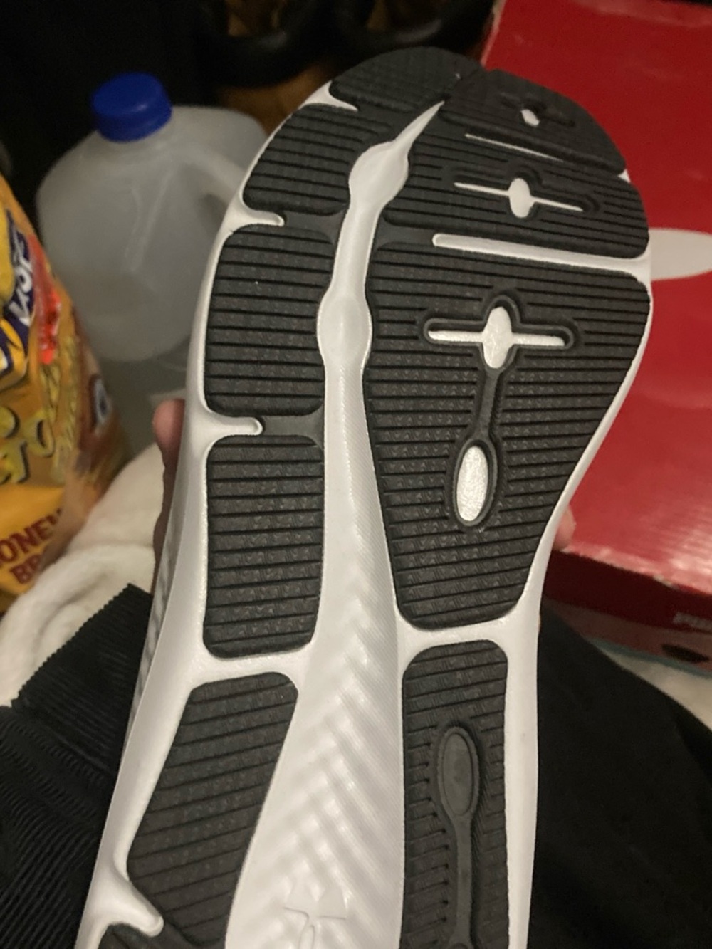 Under Armour Black and White Athletic Shoes - Men's